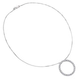 18k White Gold 2.56tcw Diamond Eternity Pendant Necklace