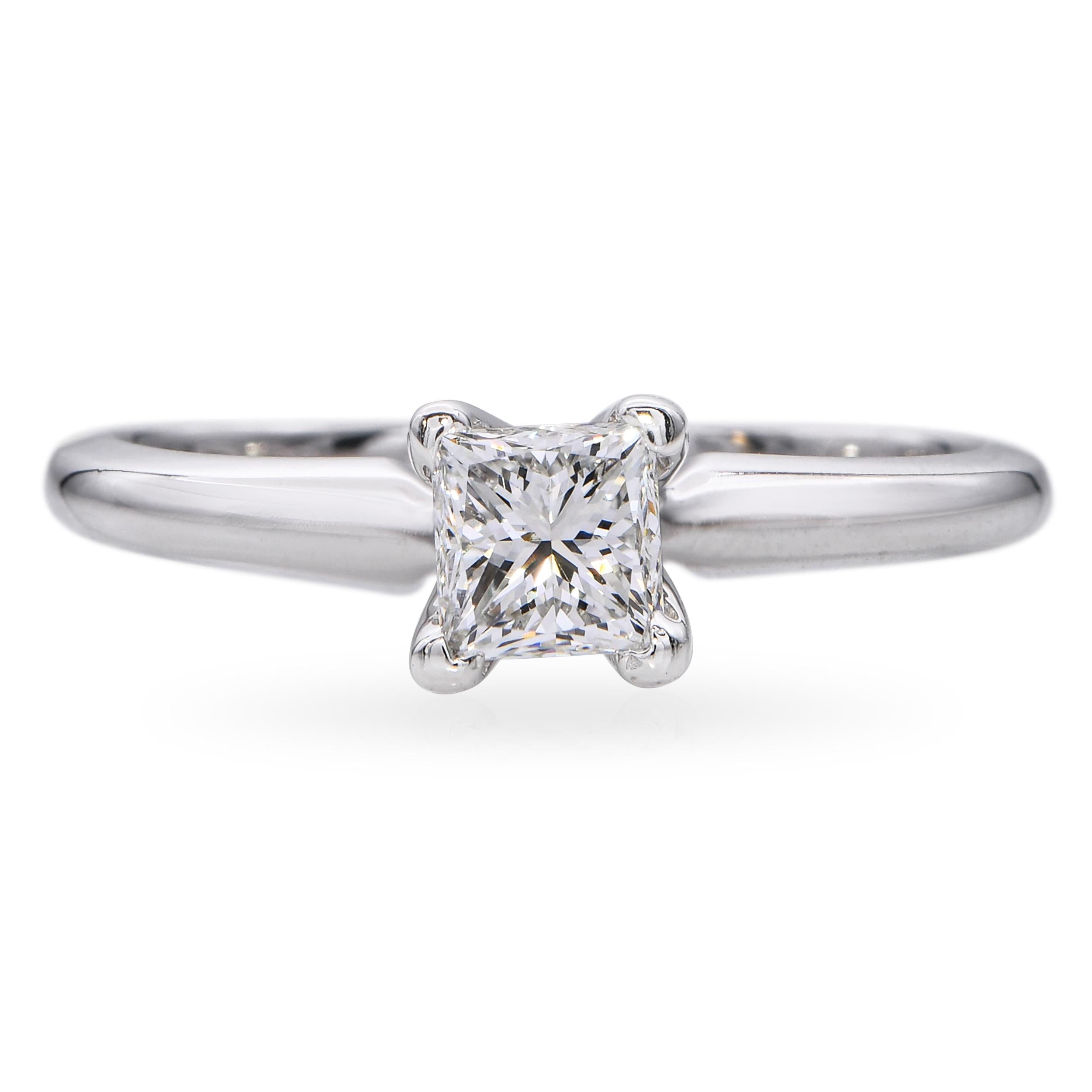 Vintage Platinum 0.45ct H VS1 Diamond Solitaire Ring
