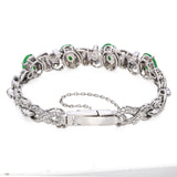 14k White Gold 8.81ctw Jadeite Cabochon Infinity Link Bracelet