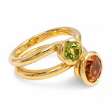 Angela Cummings 18k Yellow Gold Peridot and Citrine Stacking Twist Rings
