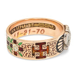 Vintage 14k Rose Gold 32 Degree Masonic Cigar Band Ring