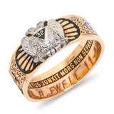 Vintage 14k Rose Gold 32 Degree Masonic Cigar Band Ring