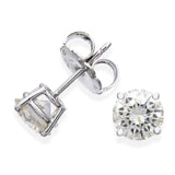 14k White Gold GIA 3.10tcw M-N Si1 Diamond Stud Earrings