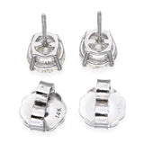 14k White Gold GIA 3.10tcw M-N Si1 Diamond Stud Earrings