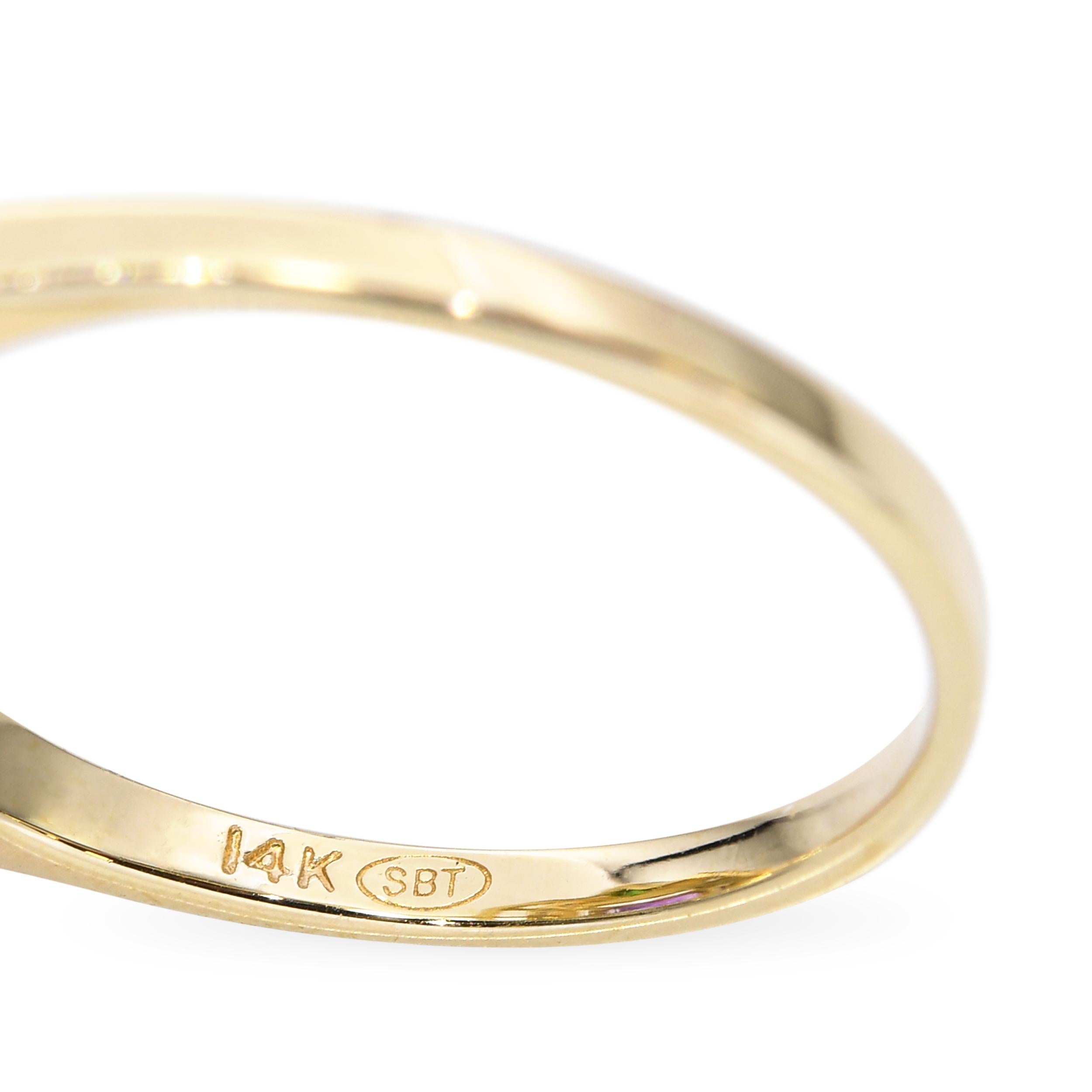 14k Yellow Gold Amethyst Tsavorite & Diamond Ring