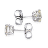 14k White Gold GIA 3.10tcw M-N Si1 Diamond Stud Earrings