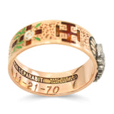 Vintage 14k Rose Gold 32 Degree Masonic Cigar Band Ring
