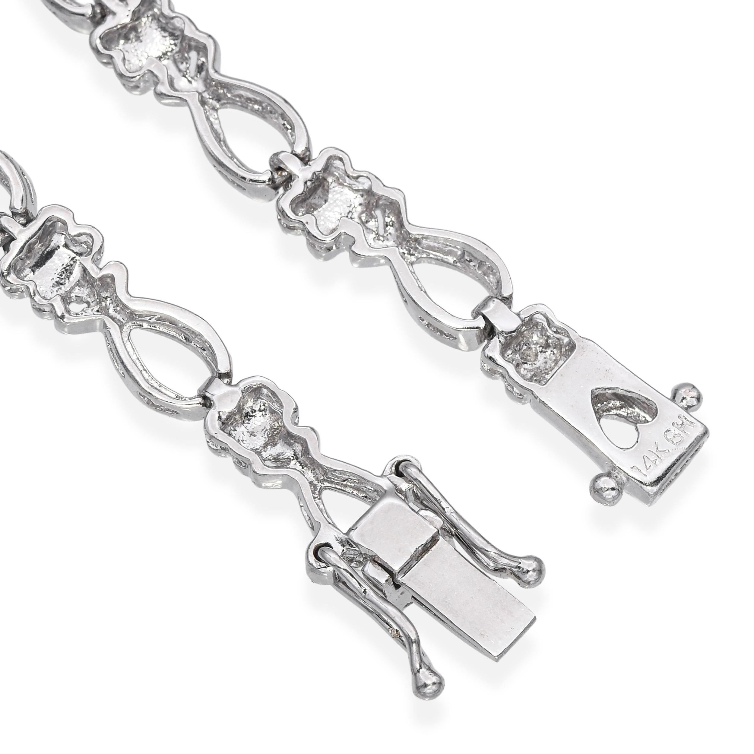 Vintage 14k White Gold Ruby and Diamond Necklace