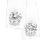 14k White Gold GIA 3.10tcw M-N Si1 Diamond Stud Earrings