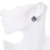 Vintage 14k White Gold 3.05tcw Sapphire and Diamond Earrings
