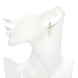 14K White Gold Diamond Pearl Drop Earrings