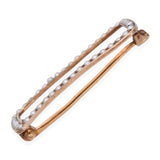 Vintage 10k Yellow Gold Rectangle Seed Pearl Brooch