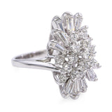 Vintage 14k White Gold 2.10tcw Diamond Cocktail Cluster Ring