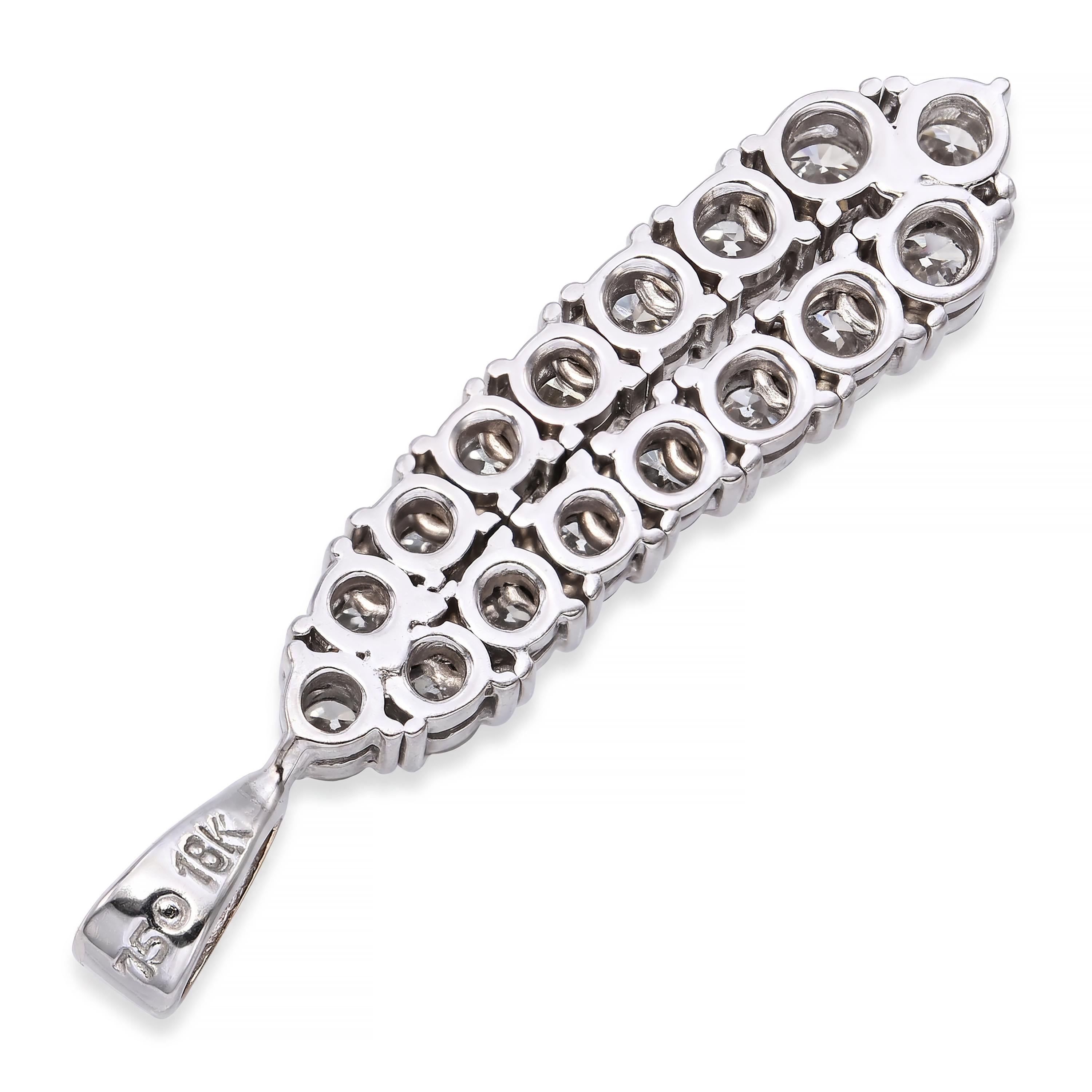 18k White Gold 0.60tcw Diamond Suit Tie Pendant