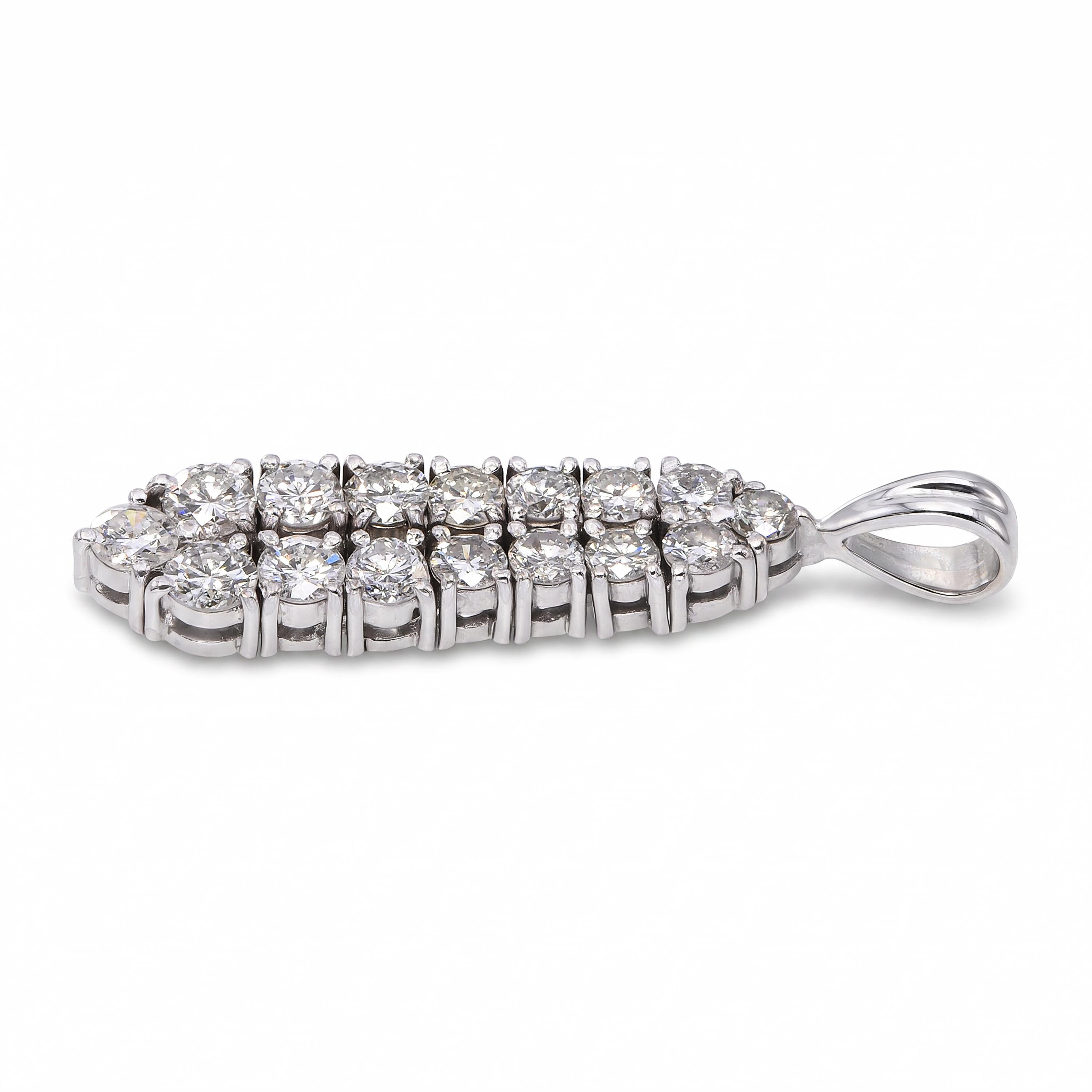 18k White Gold 0.60tcw Diamond Suit Tie Pendant