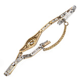 Vintage 14k Yellow Gold & Platinum Old Euro Diamond Bracelet