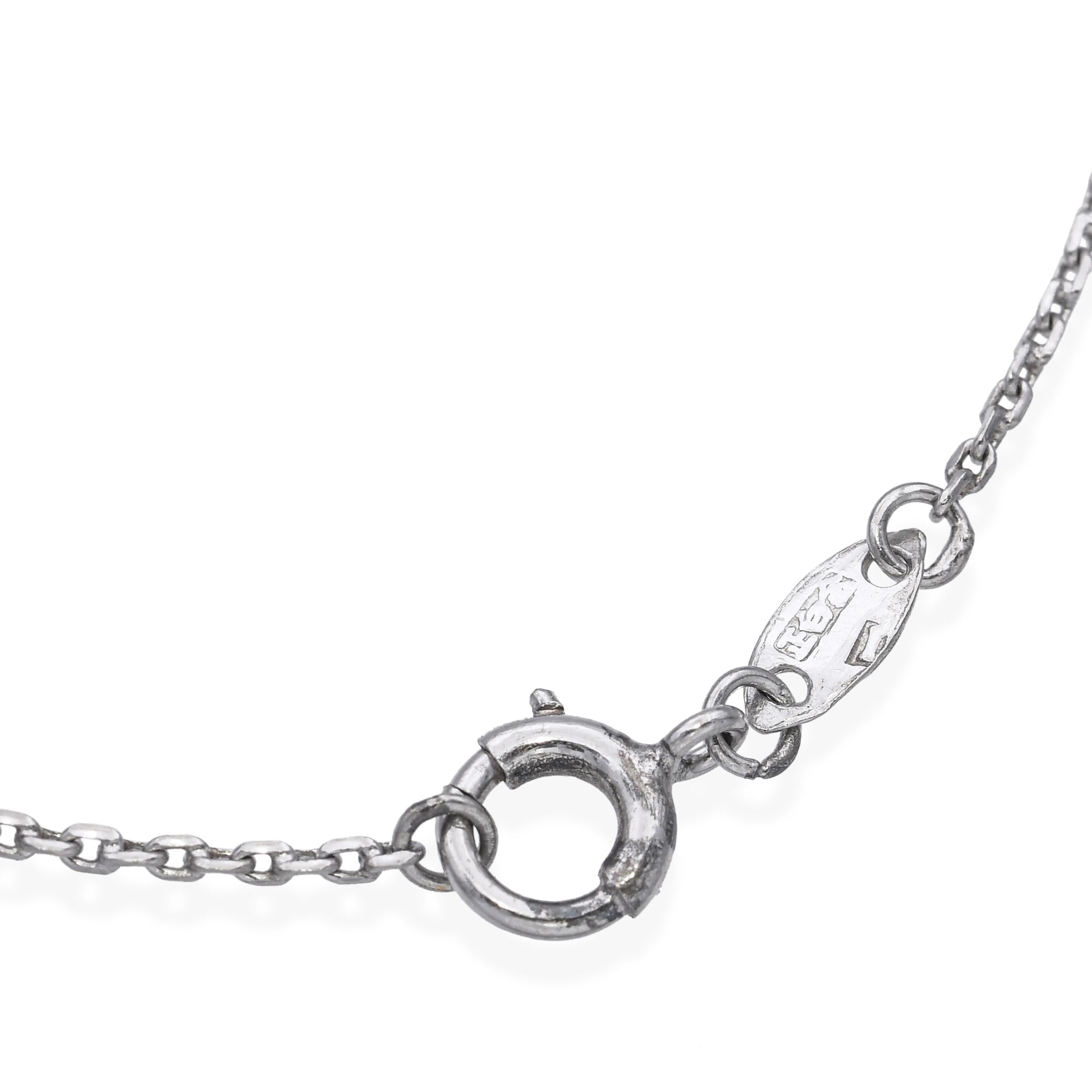 18k White Gold 0.52ct Diamond Pendant with Platinum Chain Necklace