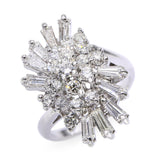 Vintage 14k White Gold 2.10tcw Diamond Cocktail Cluster Ring