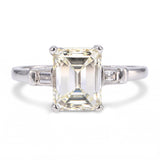 Vintage Platinum GIA 2.30tcw L VS2 Emerald Cut Diamond Ring