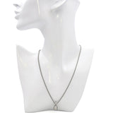 18k White Gold 9.8mm Tahitian Pearl and Diamond Pendant Necklace