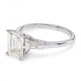 Vintage Platinum GIA 2.30tcw L VS2 Emerald Cut Diamond Ring