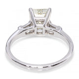 Vintage Platinum GIA 2.30tcw L VS2 Emerald Cut Diamond Ring