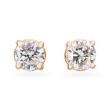 Vintage 14k Yellow Gold 1.90tcw J Si2 Diamond Stud Earrings