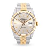 Rolex Oyster Perpetual Datejust Two-Tone Silver Dial Automatic Men's Watch 16233