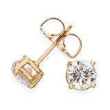 Vintage 14k Yellow Gold 1.90tcw J Si2 Diamond Stud Earrings