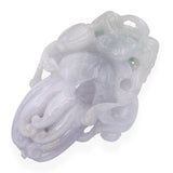 Vintage Grade A Lavender Jade Finger Citron Monkey and Grasshopper Carving