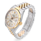 Rolex Oyster Perpetual Datejust Two-Tone Silver Dial Automatic Men's Watch 16233