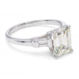 Vintage Platinum GIA 2.30tcw L VS2 Emerald Cut Diamond Ring