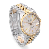 Rolex Oyster Perpetual Datejust Two-Tone Silver Dial Automatic Men's Watch 16233