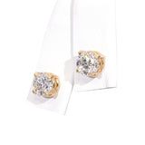 Vintage 14k Yellow Gold 1.90tcw J Si2 Diamond Stud Earrings