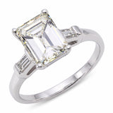 Vintage Platinum GIA 2.30tcw L VS2 Emerald Cut Diamond Ring