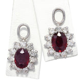 Vintage 14k White Gold Diamond Halo Ruby Ear Jackets
