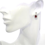 Vintage 14k White Gold Diamond Halo Ruby Ear Jackets