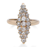 Antique Yellow Gold Diamond Navette Ring