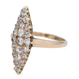 Antique Yellow Gold Diamond Navette Ring