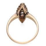 Antique Yellow Gold Diamond Navette Ring