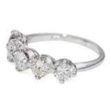 Vintage 14k White Gold 1.75tcw Diamond Five Stone Ring