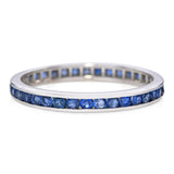 Vintage 14k White Gold 0.57tcw Sapphire Eternity Band