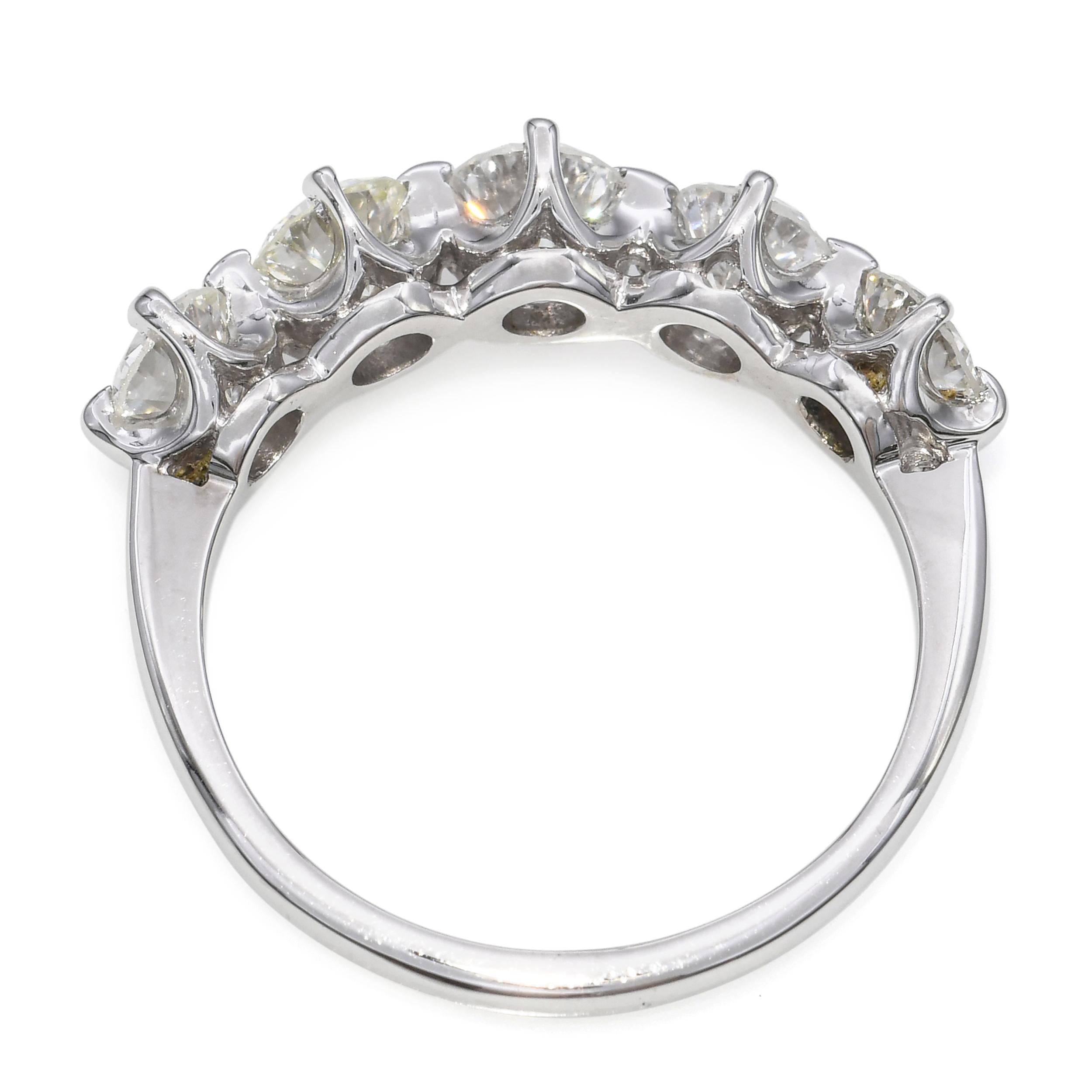 Vintage 14k White Gold 1.75tcw Diamond Five Stone Ring