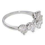 Vintage 14k White Gold 1.75tcw Diamond Five Stone Ring