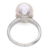 Vintage 14k White Gold Pearl Solitaire Ring
