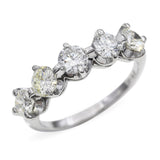 Vintage 14k White Gold 1.75tcw Diamond Five Stone Ring