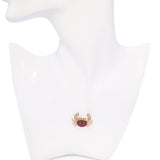 Vintage 14k Yellow Gold Ruby and Diamond Crab Brooch