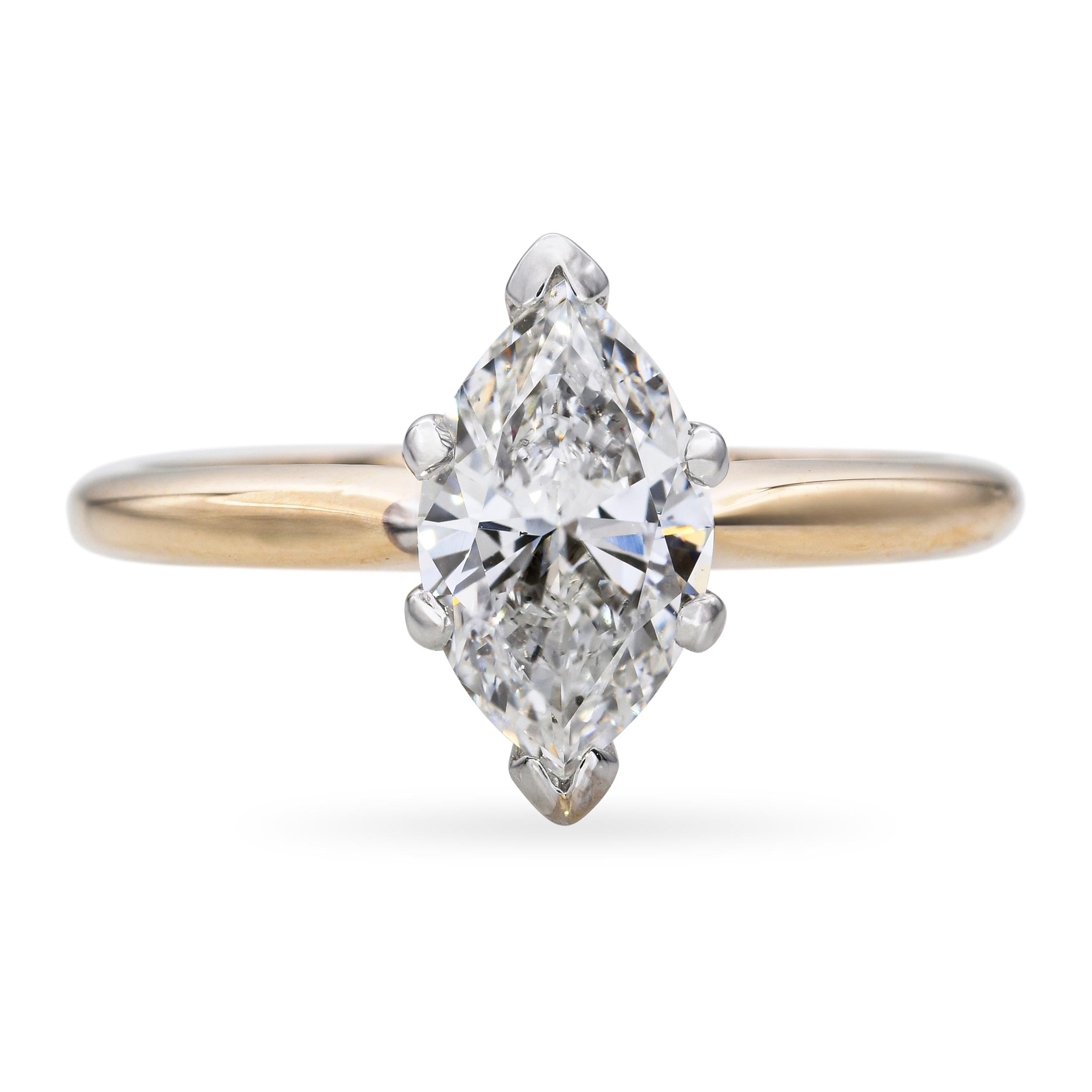 Vintage 14k Yellow Gold 1.31ct Diamond Engagement Ring