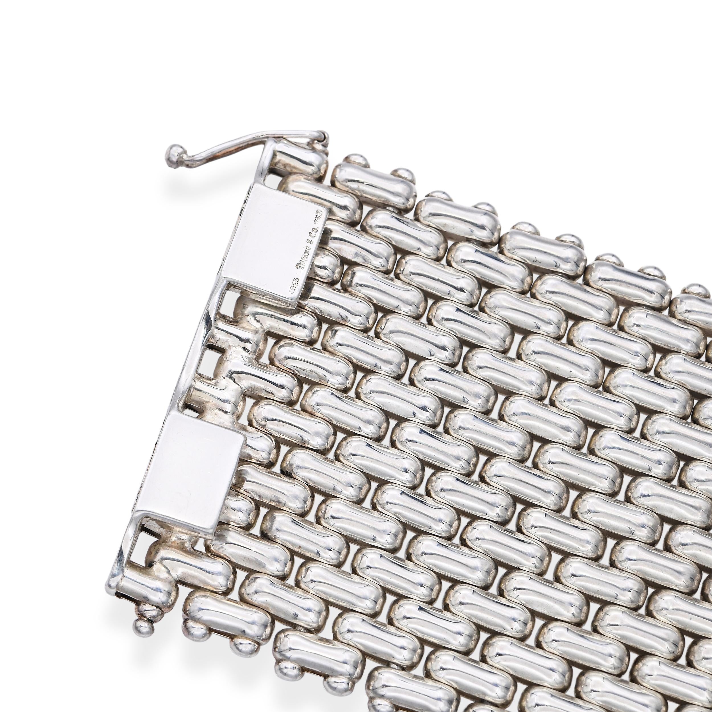 Vintage Tiffany & Co Italy Sterling Silver Wide Bracelet