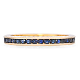Vintage 18k Yellow Gold Channel Set Sapphire Eternity Band